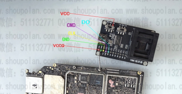 GeekFix编程器安卓设备Emmc_UFS ISP飞线示意图